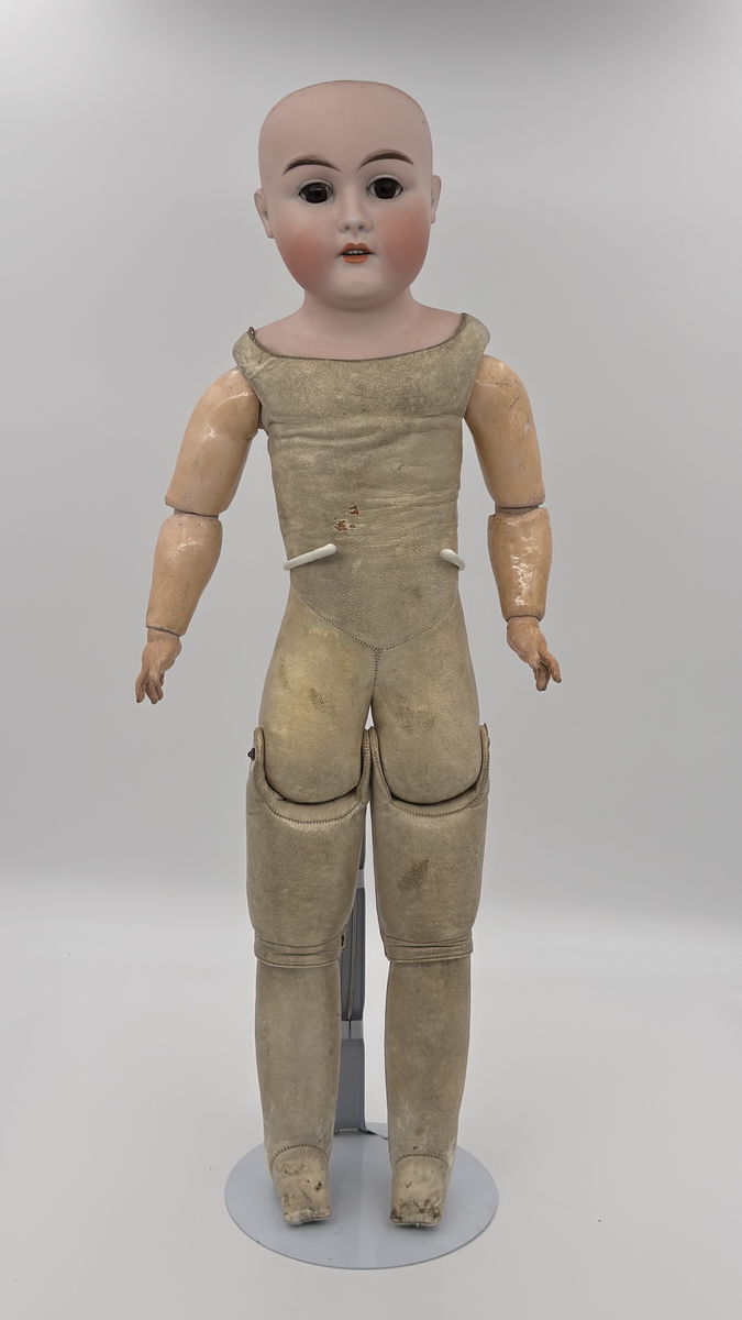 Antique Heinrich Handwerck 139 Doll 28” German Bisque Doll with Original Leather Body