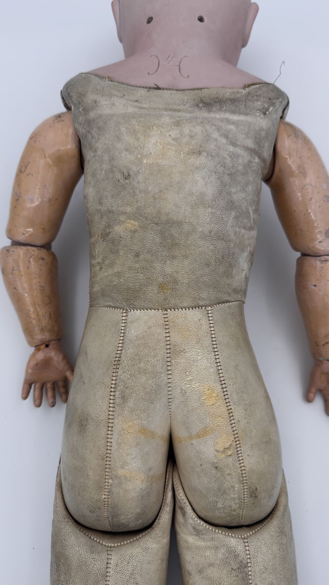 Antique Heinrich Handwerck 139 Doll 28” German Bisque Doll with Original Leather Body