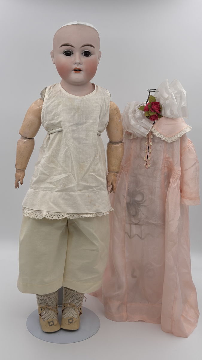 Antique Heinrich Handwerck 139 Doll 28” German Bisque Doll with Original Leather Body