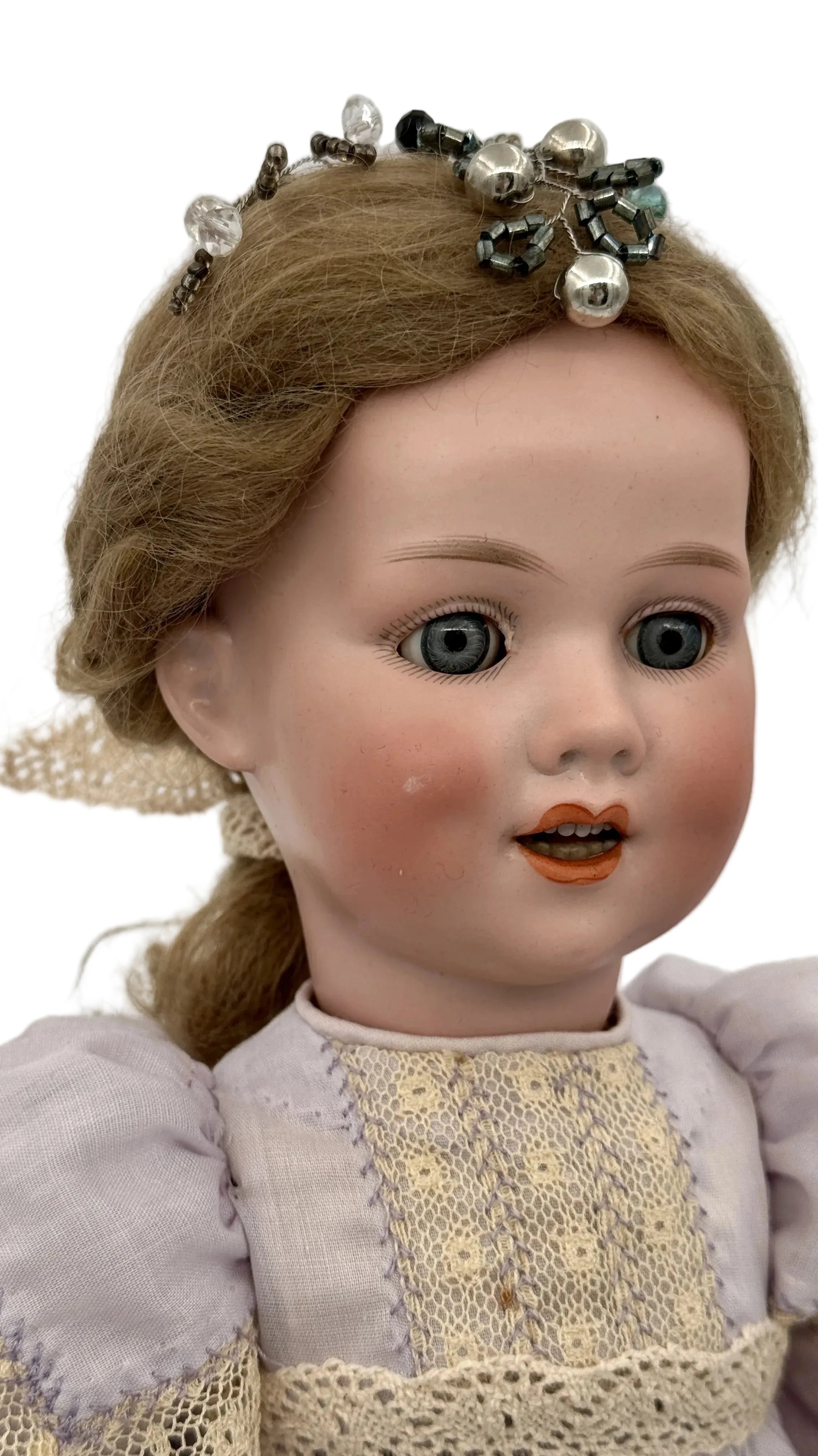 Rare Antique German Doll Armand Marseille 410 A Mechanical Jaw Early 1900s Bisque Head Collectible Doll for Sale