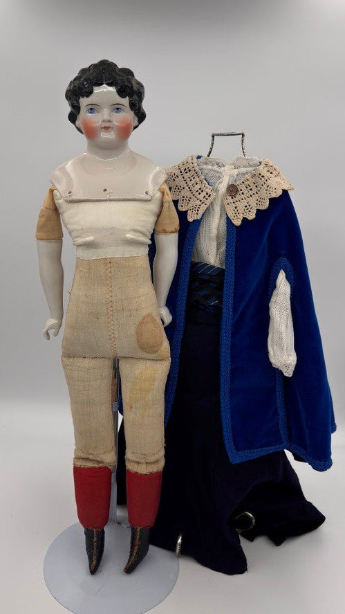 Antique German China Head Doll — Civil War Era, 25”