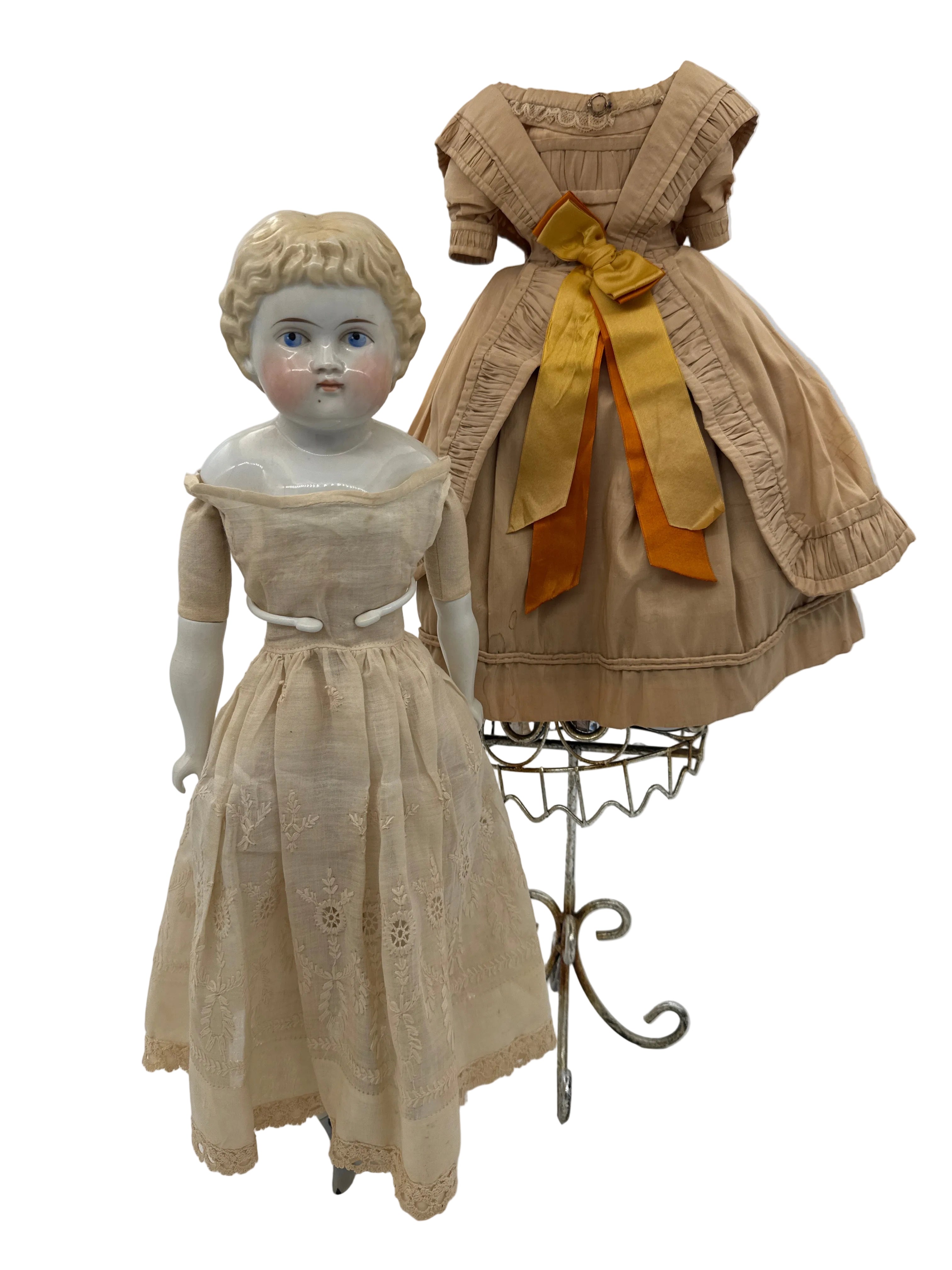 Antique German Alt, Beck & Gottschalck (ABG) China Head Doll, Circa 1865–1870, 21 Inches