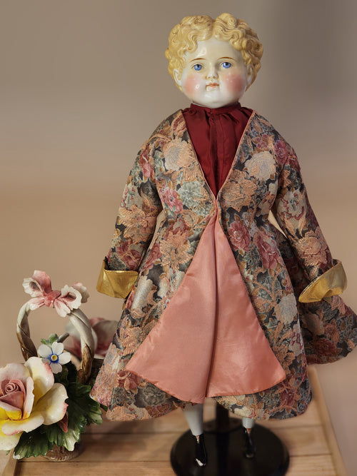 Antique ABG German Shoulder Head Doll 25” Blonde Porcelain Doll — antique collectible doll