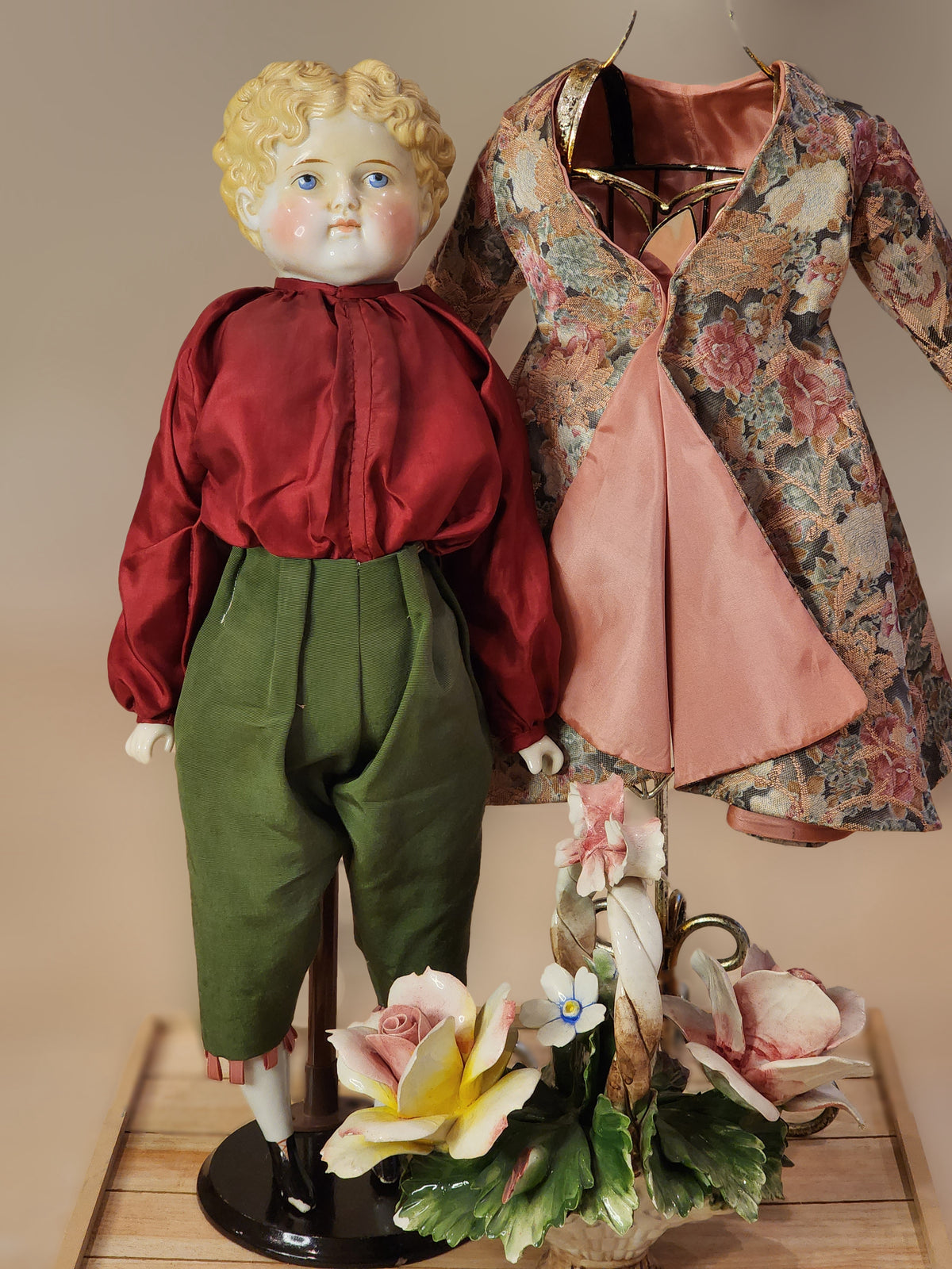 Antique ABG German Shoulder Head Doll 25” Blonde Porcelain Doll — antique bisque doll for sale