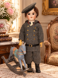 Antique C.M. Bergmann German Bisque Boy Doll 22” Brown Glass Eyes — antique collectible doll
