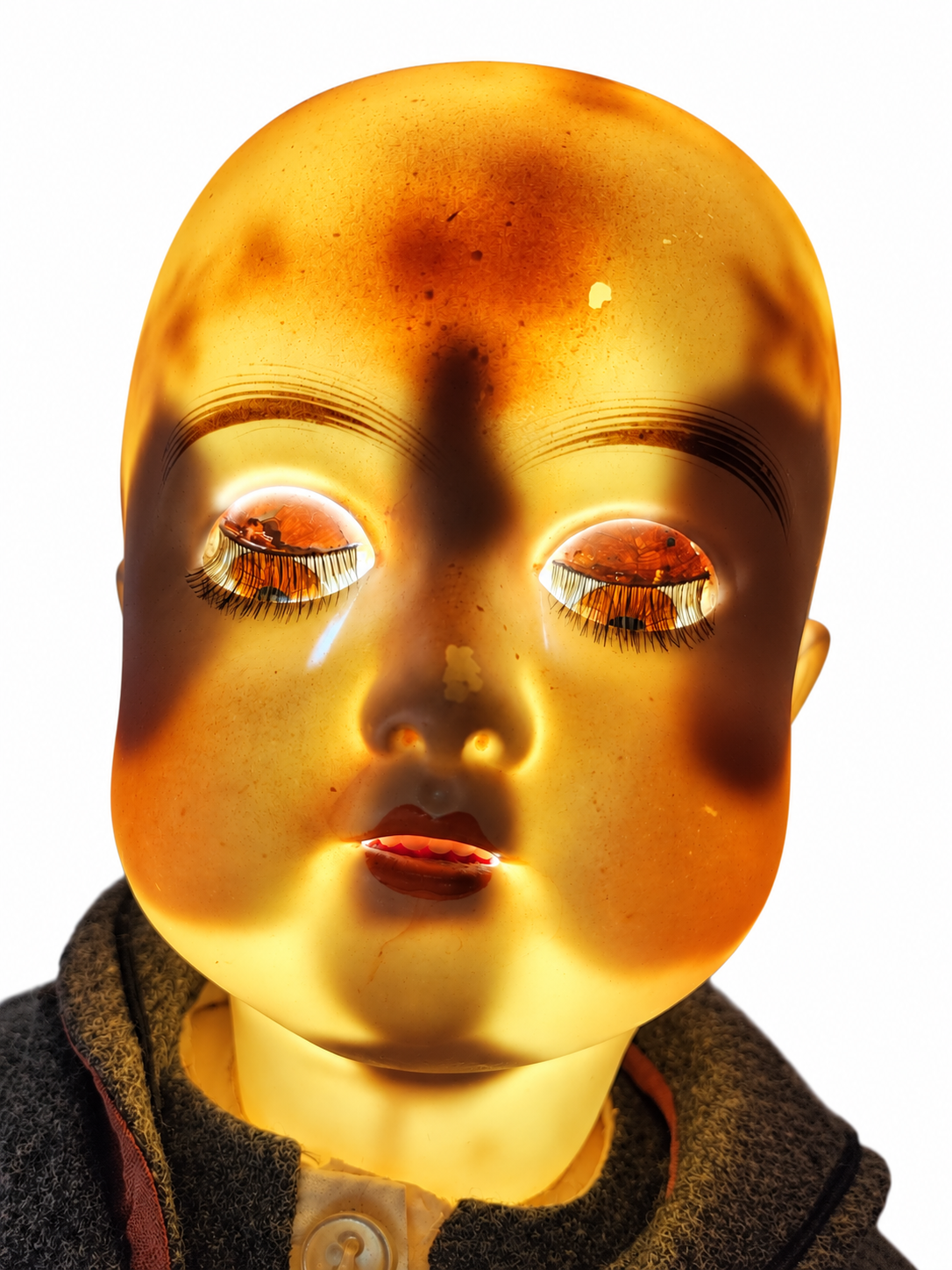 Antique C.M. Bergmann German Bisque Boy Doll 22” Brown Glass Eyes — antique doll for collectors