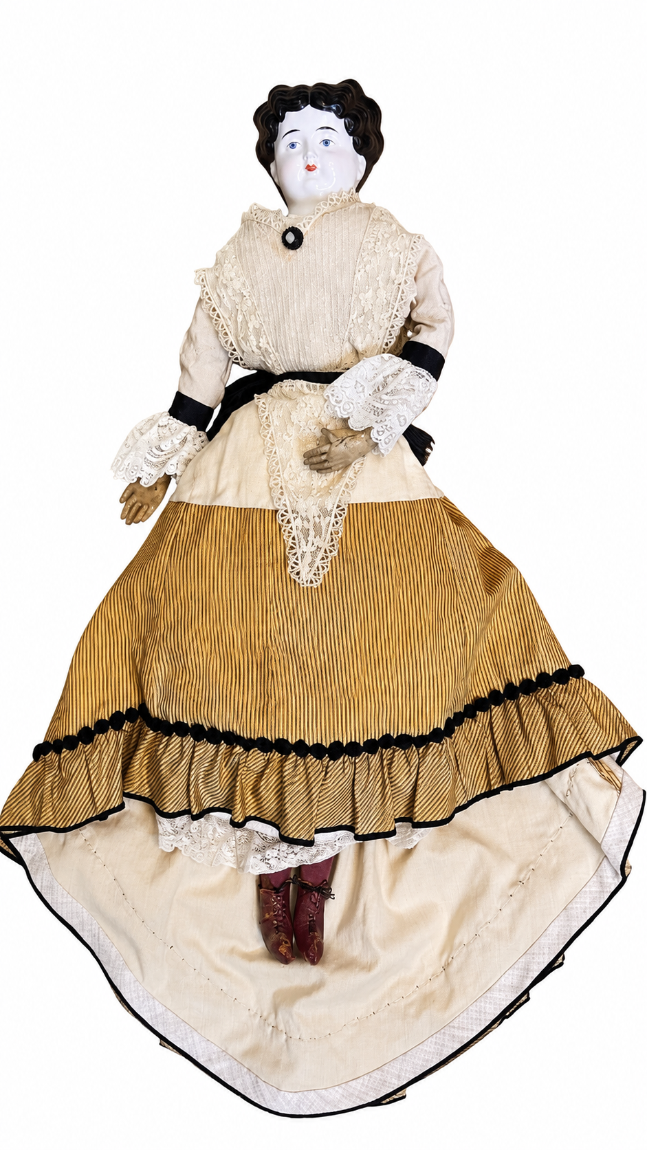 Antique German China Head Doll, Attributed to Conta & Boehme, 26 Inches, circa 1870s
