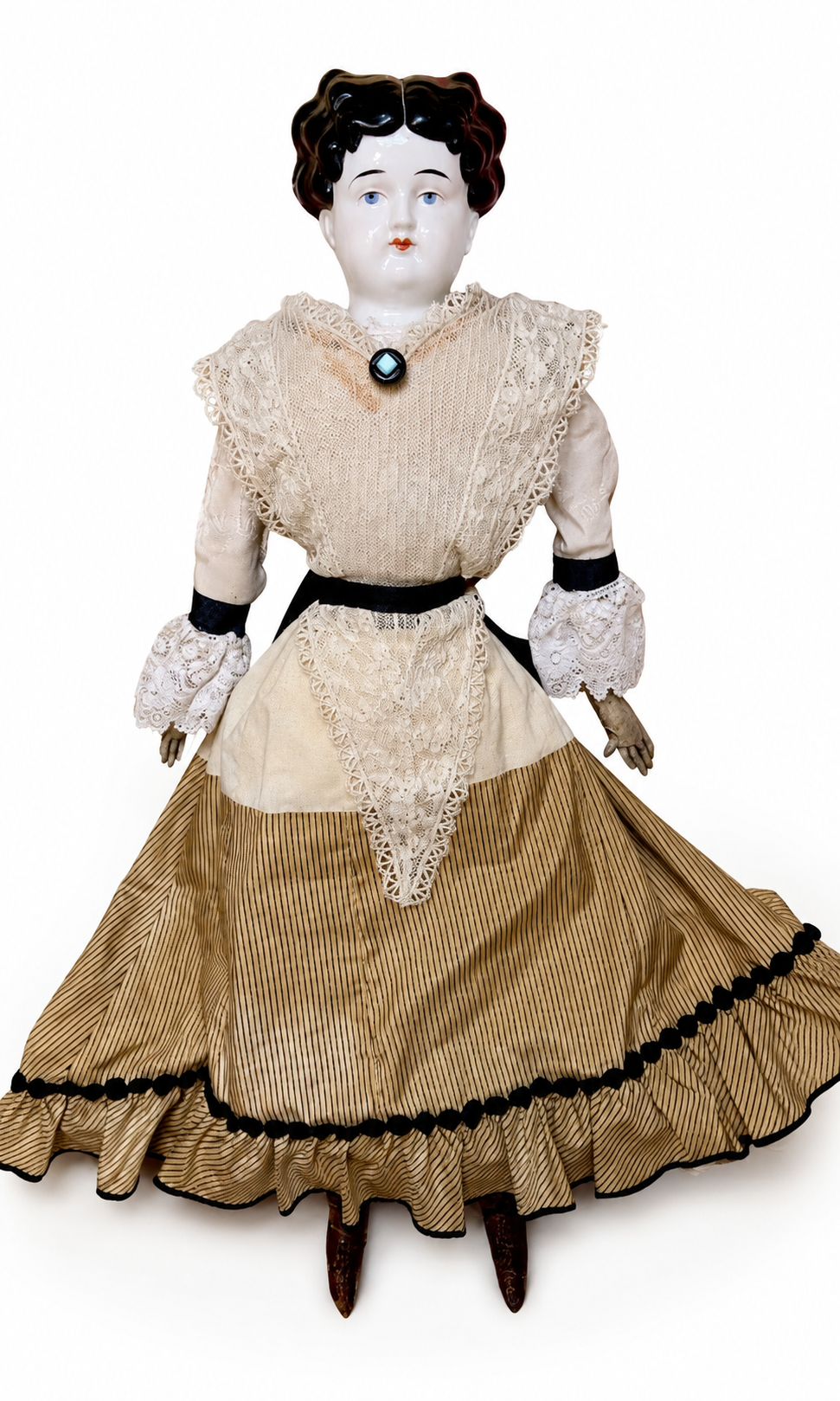 Antique German China Head Doll, Attributed to Conta & Boehme, 26 Inches, circa 1870s