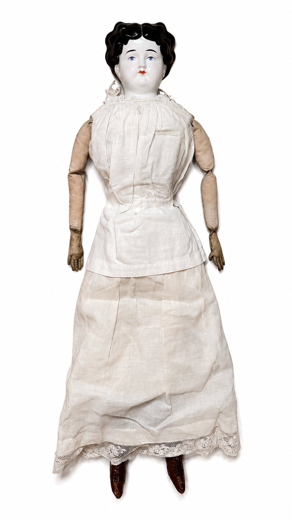 Antique German China Head Doll, Attributed to Conta & Boehme, 26 Inches, circa 1870s