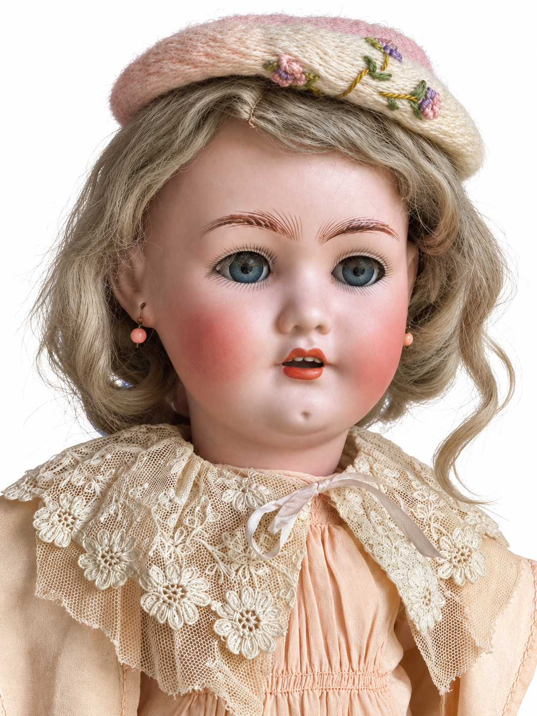 Antique Franz Schmidt & Co. Bisque Doll, 21 in, Blue Sleep Eyes c.1905