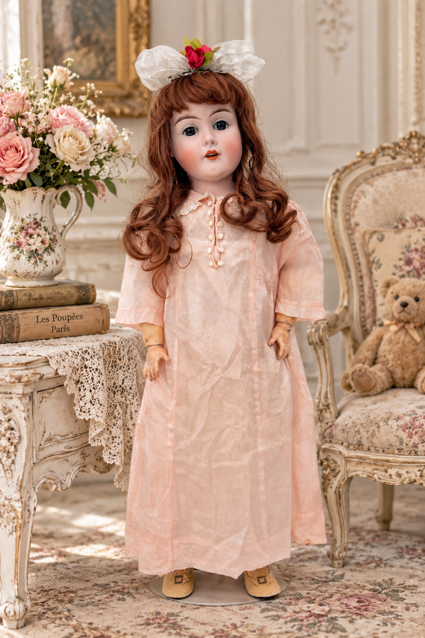 Antique Heinrich Handwerck 139 Doll 28” German Bisque Doll with Original Leather Body — antique collectible doll