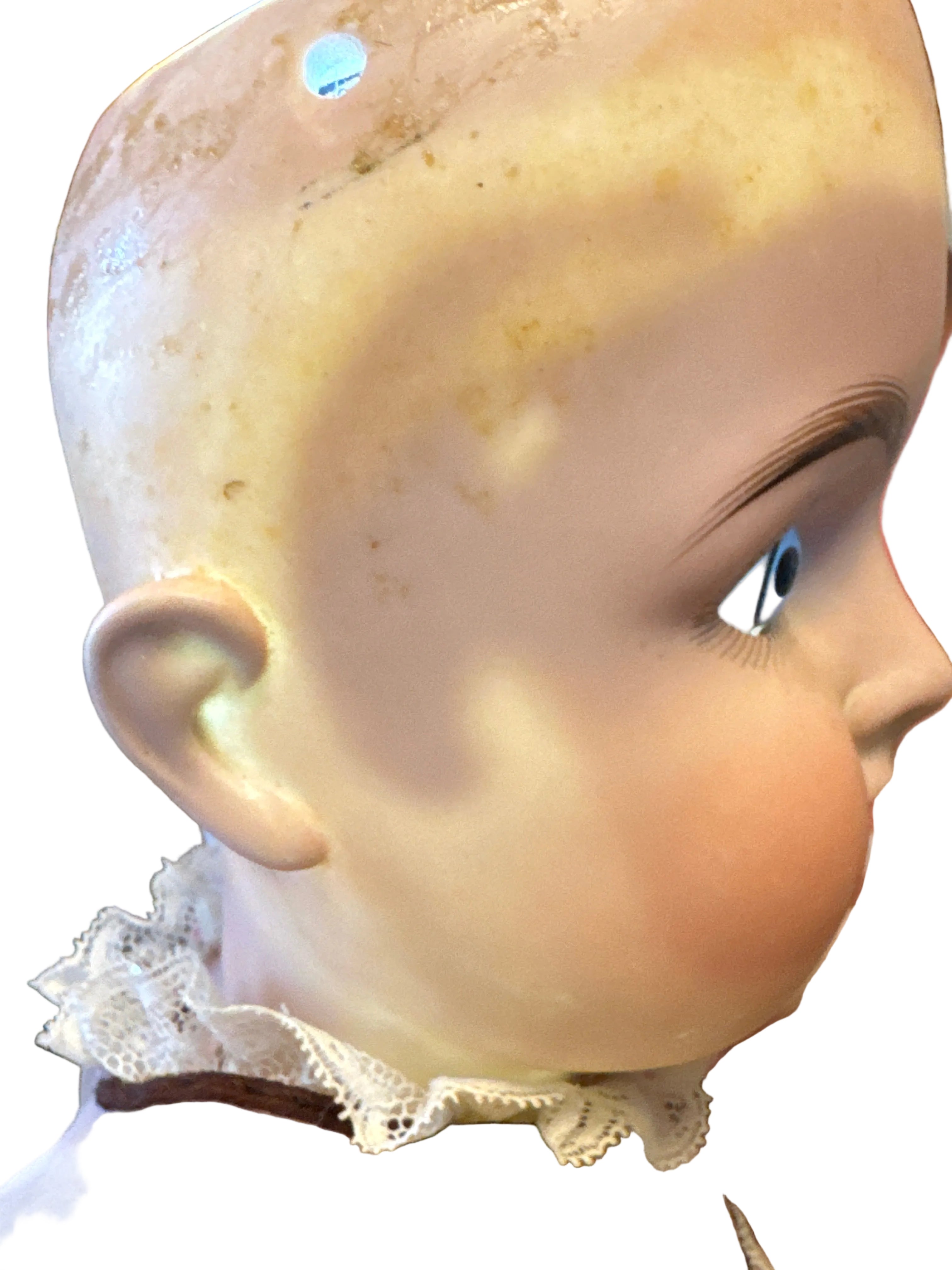 Antique Heinrich Handwerck Bisque Head Doll, 22 Inches, Fixed Blue Glass Eyes, Germany, c. 1895–1910