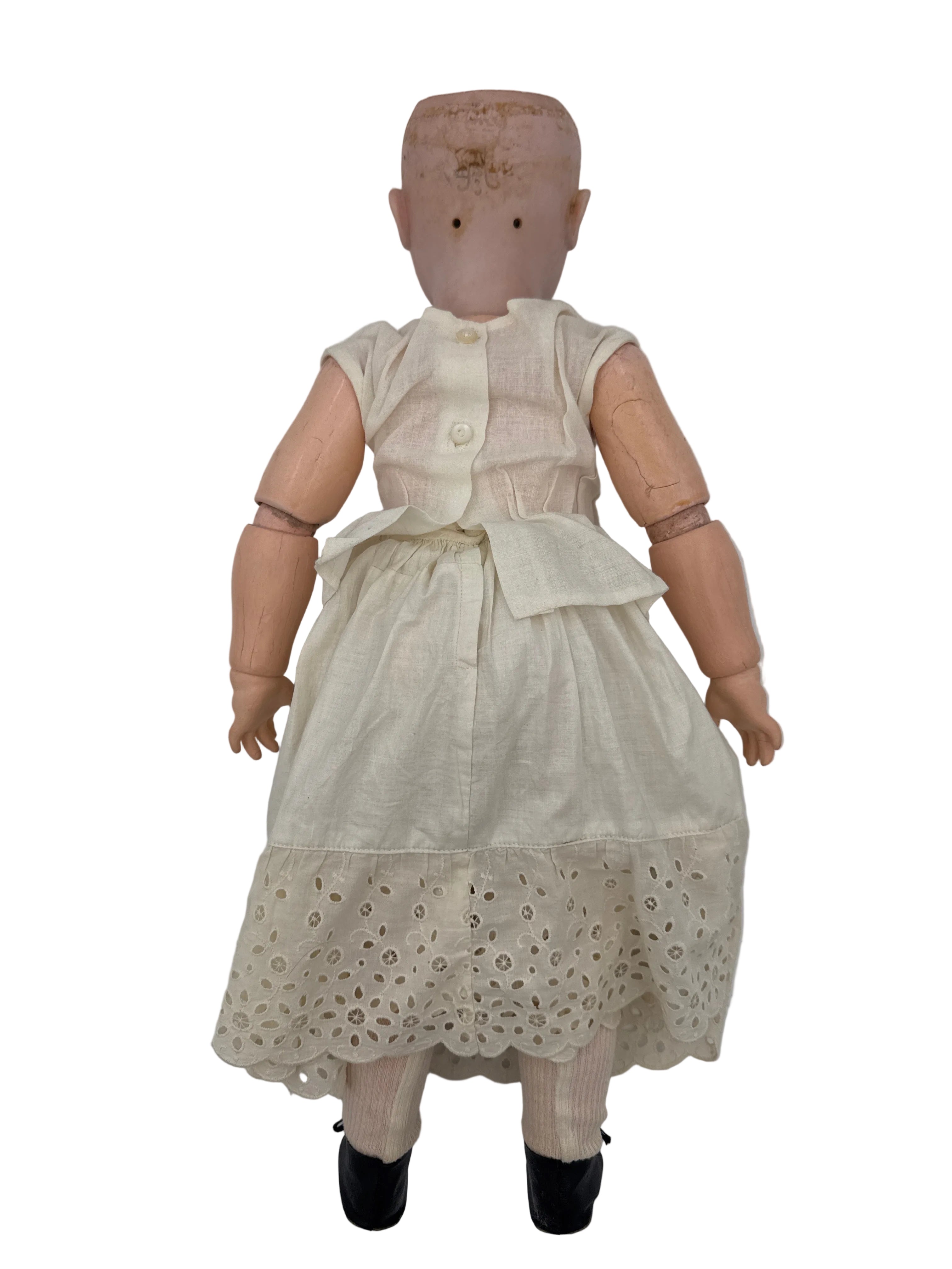 Antique Heinrich Handwerck Bisque Head Doll, 22 Inches, Fixed Blue Glass Eyes, Germany, c. 1895–1910