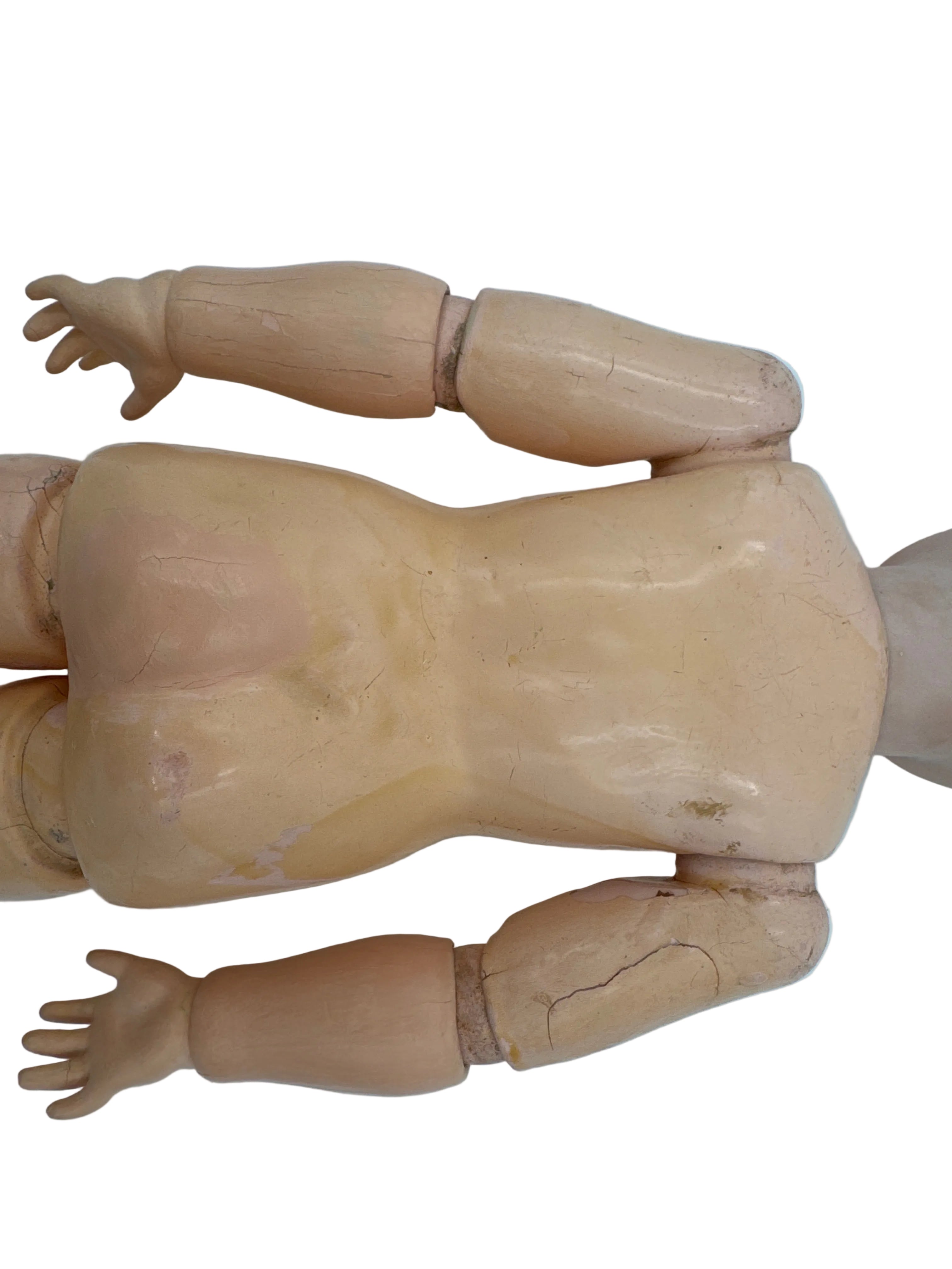 Antique Heinrich Handwerck Bisque Head Doll, 22 Inches, Fixed Blue Glass Eyes, Germany, c. 1895–1910