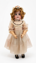Antique Heinrich Handwerck Bisque Head Doll, 22 Inches, Fixed Blue Glass Eyes, Germany, c. 1895–1910