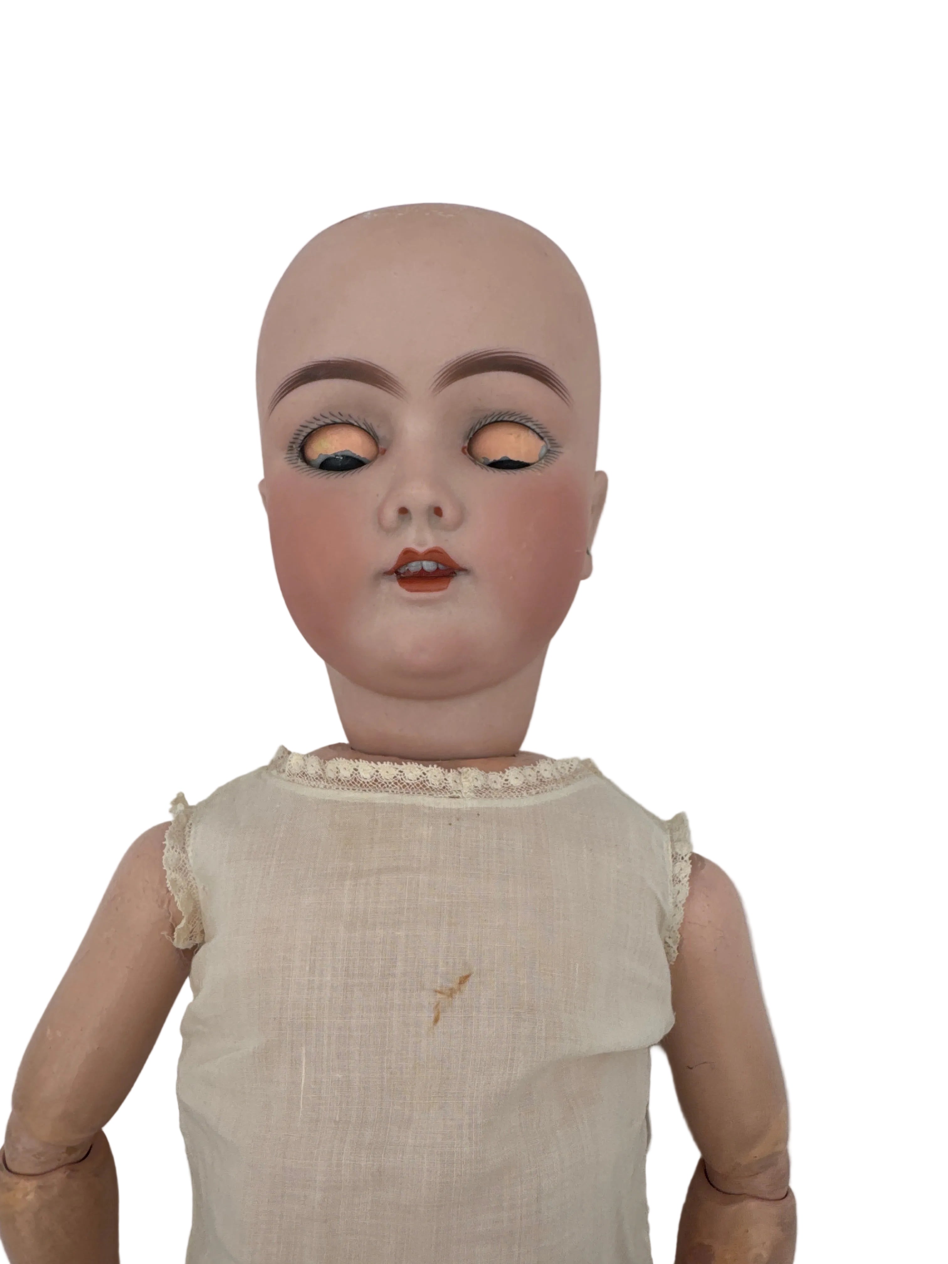Antique Heinrich Handwerck 109 Bisque Head Doll, 23 Inches, Sleeping Blue Glass Eyes, Germany c. 1905–1915