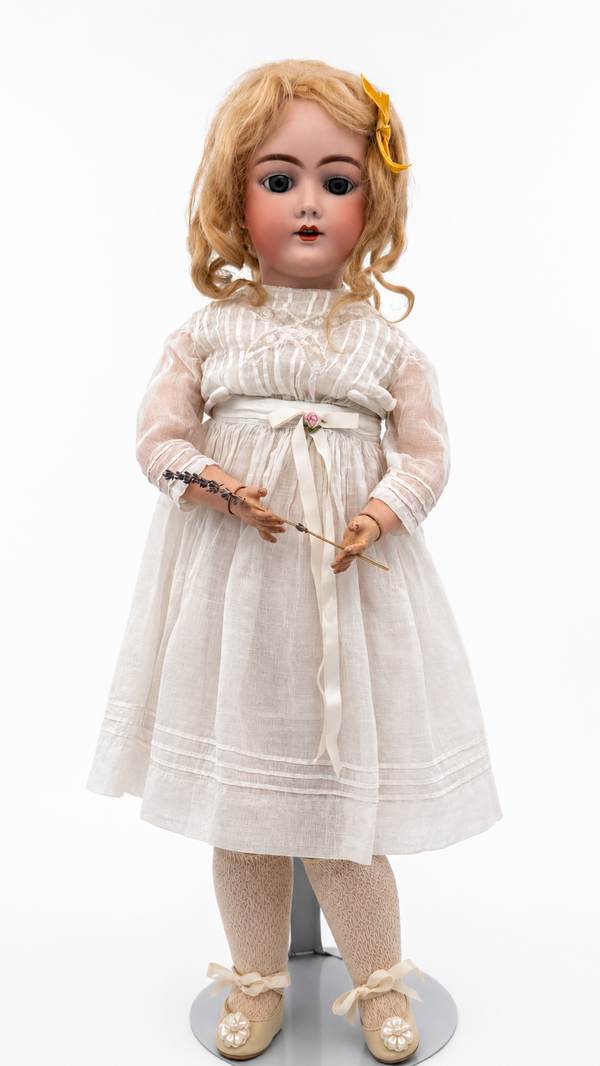 Antique Heinrich Handwerck 109 Bisque Head Doll, 23 Inches, Sleeping Blue Glass Eyes, Germany c. 1905–1915 — antique collectible doll