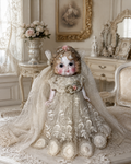 Antique Japanese All-Bisque Doll, 7.5″ — Molded Blonde Hair, Large Painted Eyes, Made in Japan, c. 1920s–1930s — antique collectible doll