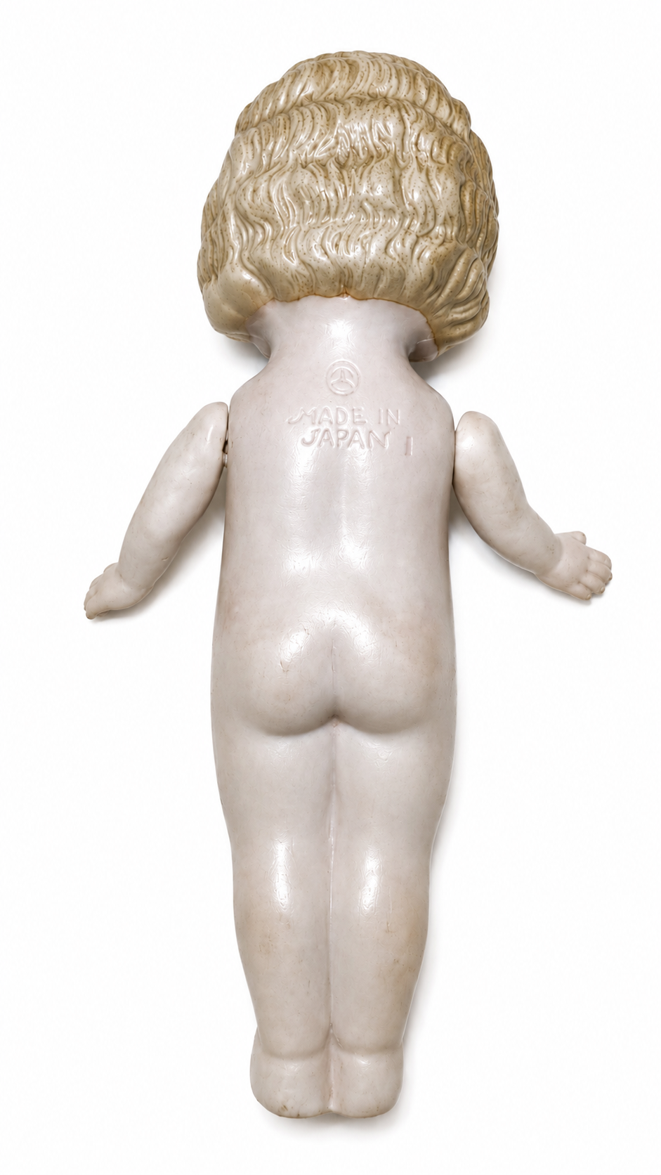 Antique Japanese All-Bisque Doll, 7.5″ — Molded Blonde Hair, Large Painted Eyes, Made in Japan, c. 1920s–1930s — antique German doll