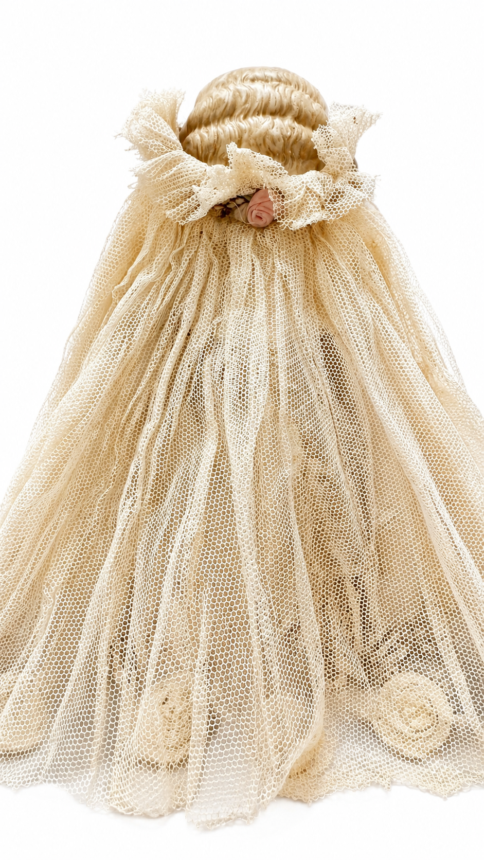 Antique Japanese All-Bisque Doll, 7.5″ — Molded Blonde Hair, Large Painted Eyes, Made in Japan, c. 1920s–1930s — antique German doll