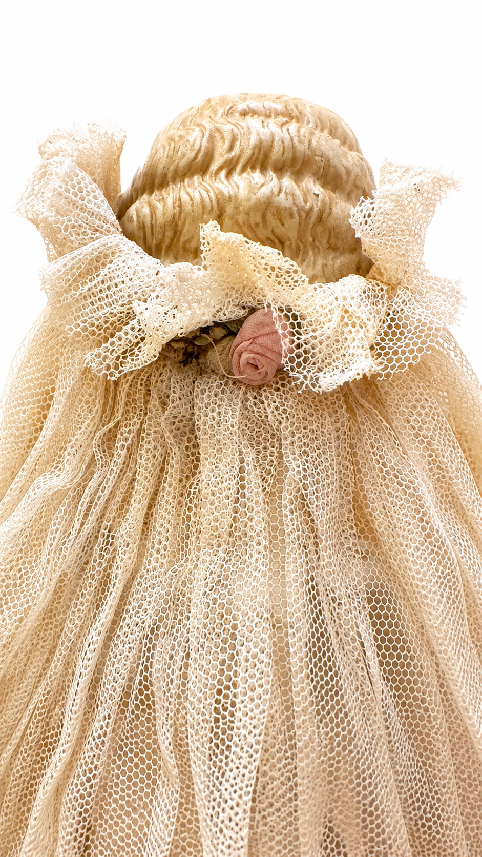 Antique Japanese All-Bisque Doll, 7.5″ — Molded Blonde Hair, Large Painted Eyes, Made in Japan, c. 1920s–1930s — antique collectible doll