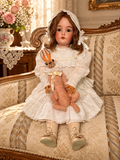 Antique Kestner 171 German Bisque Doll 29” Brown Sleep Eyes c.1880s — antique collectible doll