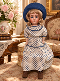 Antique Kestner DEP 10 154 German Bisque Doll 22–23” Blue Sleep Eyes — antique collectible doll