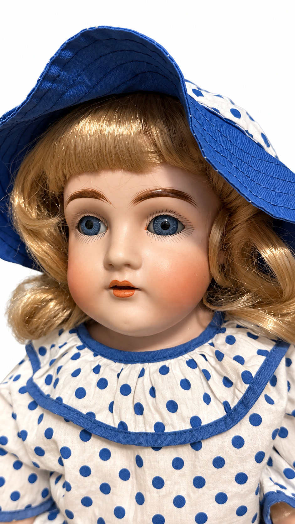 Antique Kestner DEP 10 154 German Bisque Doll 22–23” Blue Sleep Eyes — antique doll for collectors