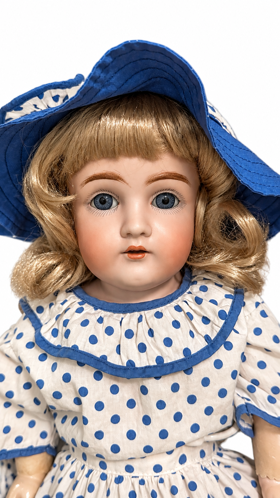 Antique Kestner DEP 10 154 German Bisque Doll 22–23” Blue Sleep Eyes — vintage bisque doll