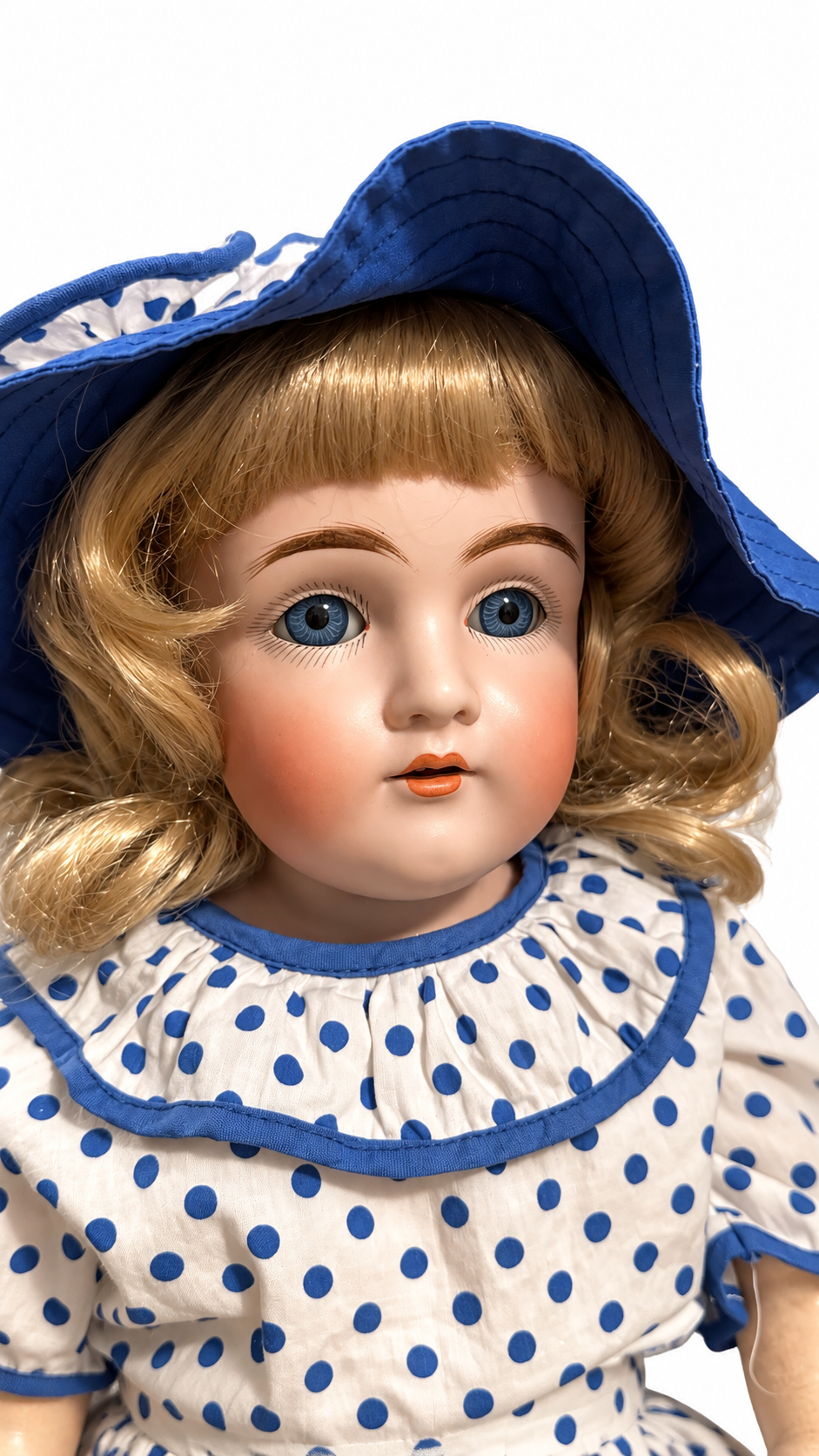 Antique Kestner DEP 10 154 German Bisque Doll 22–23” Blue Sleep Eyes — antique German doll