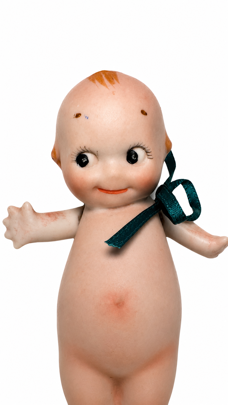 Antique Rose O’Neill Kewpie Doll, 4.5 Inches — All-Bisque, Germany, Original Paper Label, c. 1913–1920s — German antique doll collectible