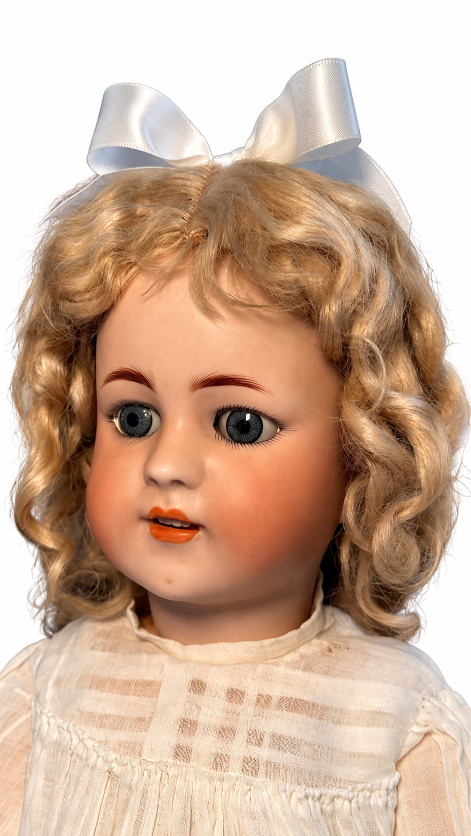 Antique Simon & Halbig 550 German Bisque Doll 22” Blue Glass Eyes — antique doll for collectors