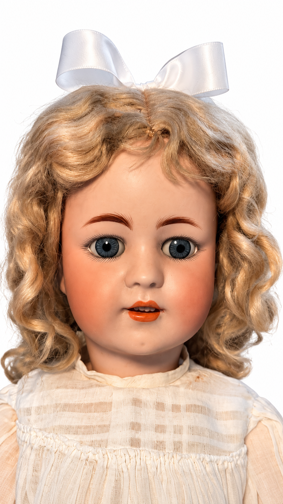 Antique Simon & Halbig 550 German Bisque Doll 22” Blue Glass Eyes — vintage bisque doll