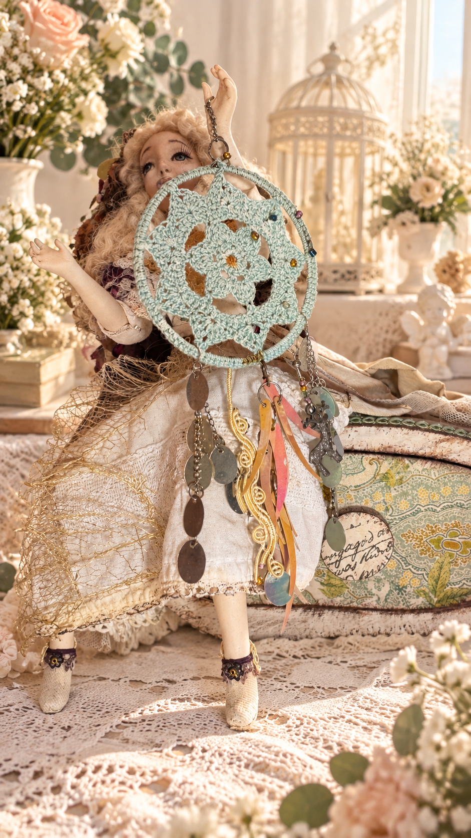 OOAK Artist Doll Handmade Papier-Mâché Art Doll | One of a Kind Collectible 10*10 inch — antique collector piece