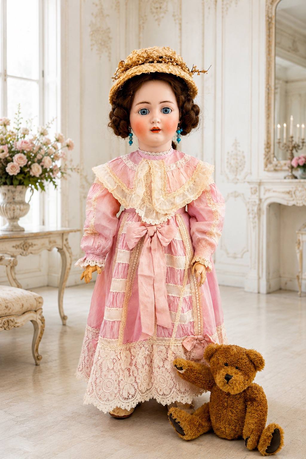 Rare Antique Simon & Halbig WSK 5 Doll 28” German Bisque Head Blue Sleep Eyes1 — antique collectible doll
