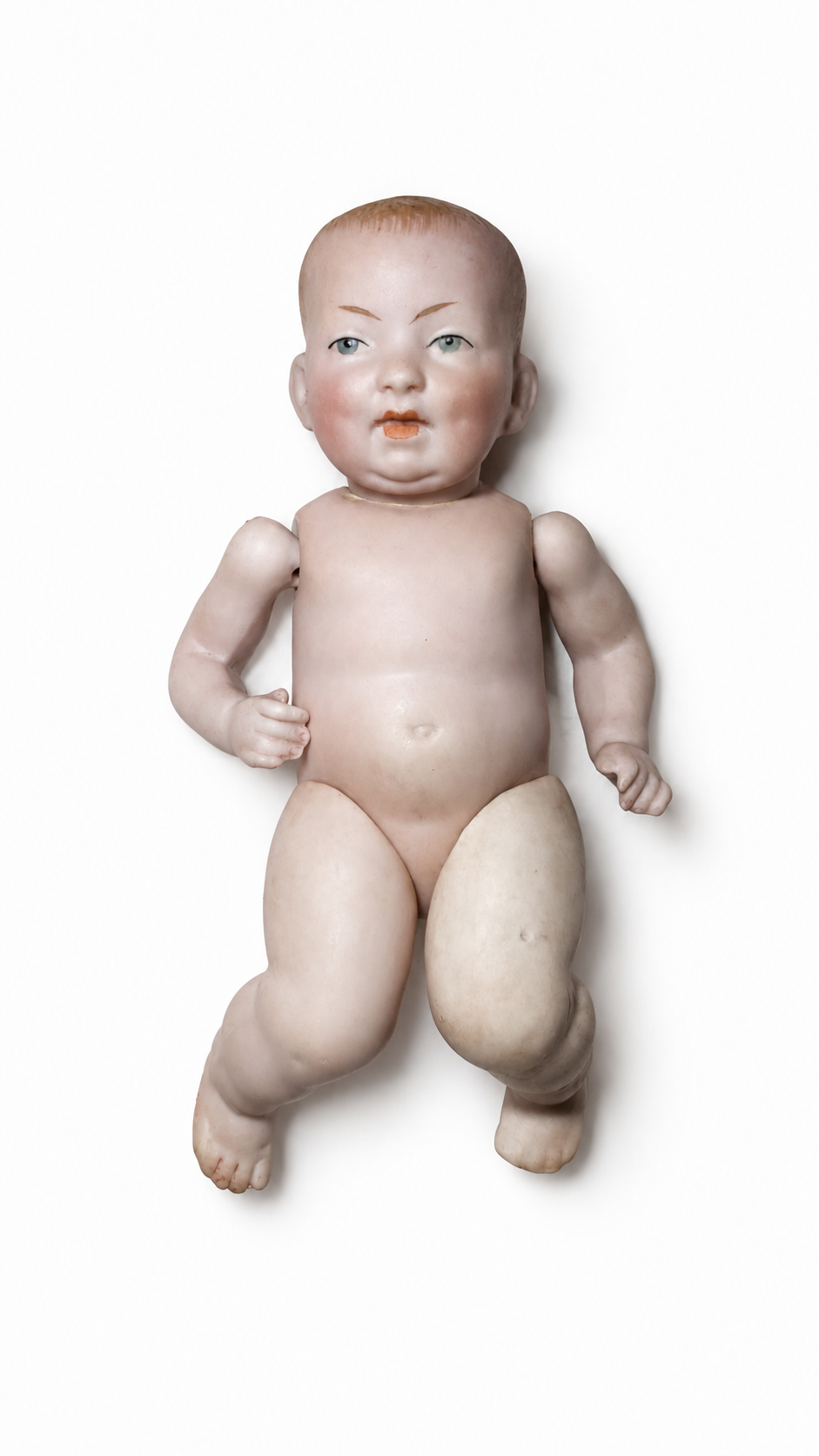Rare Antique German All-Bisque Character Baby Doll, Mold 816-4 — antique bisque doll for sale