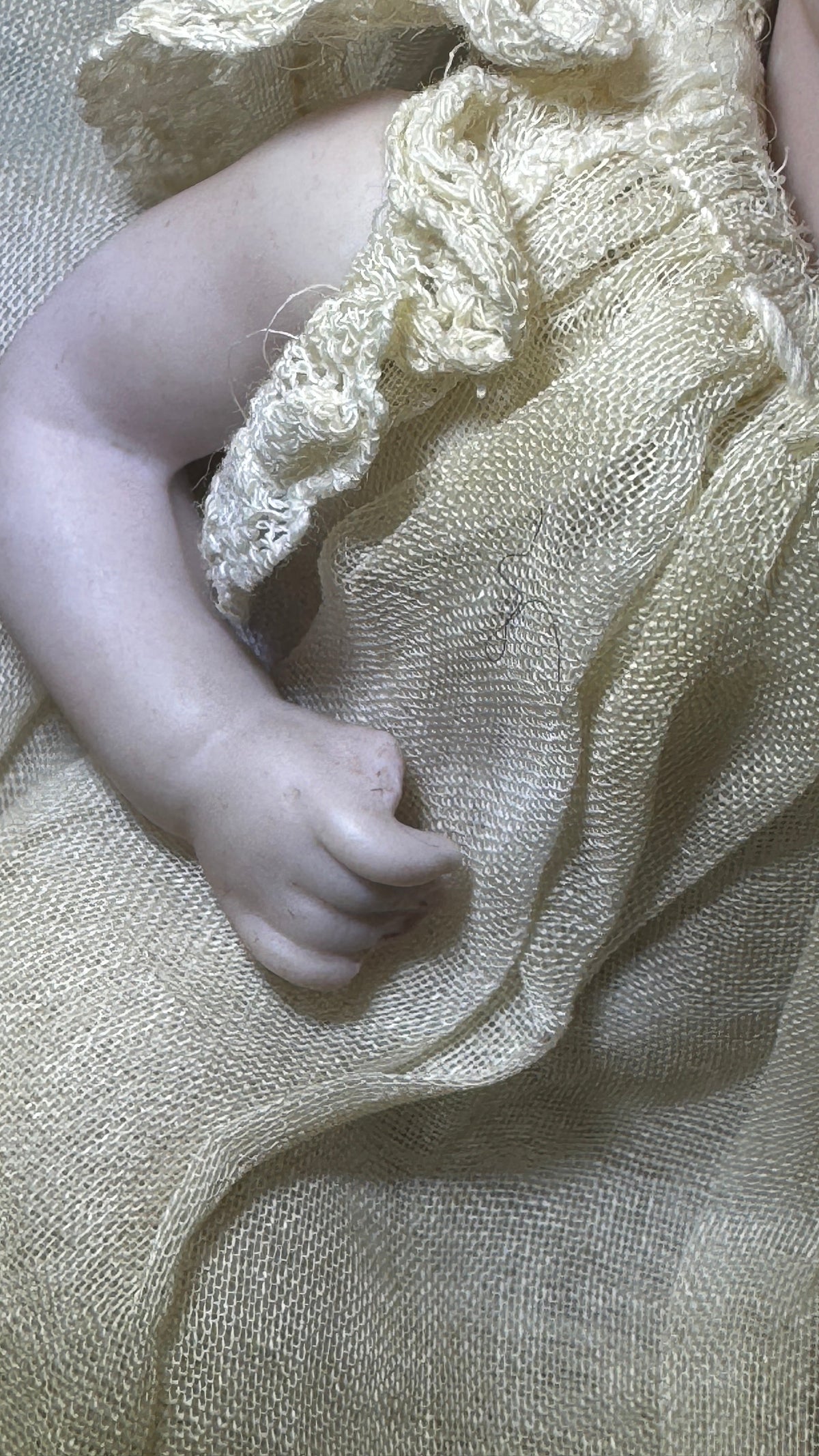 Rare Antique German All-Bisque Character Baby Doll, Mold 816-4 — antique doll display piece