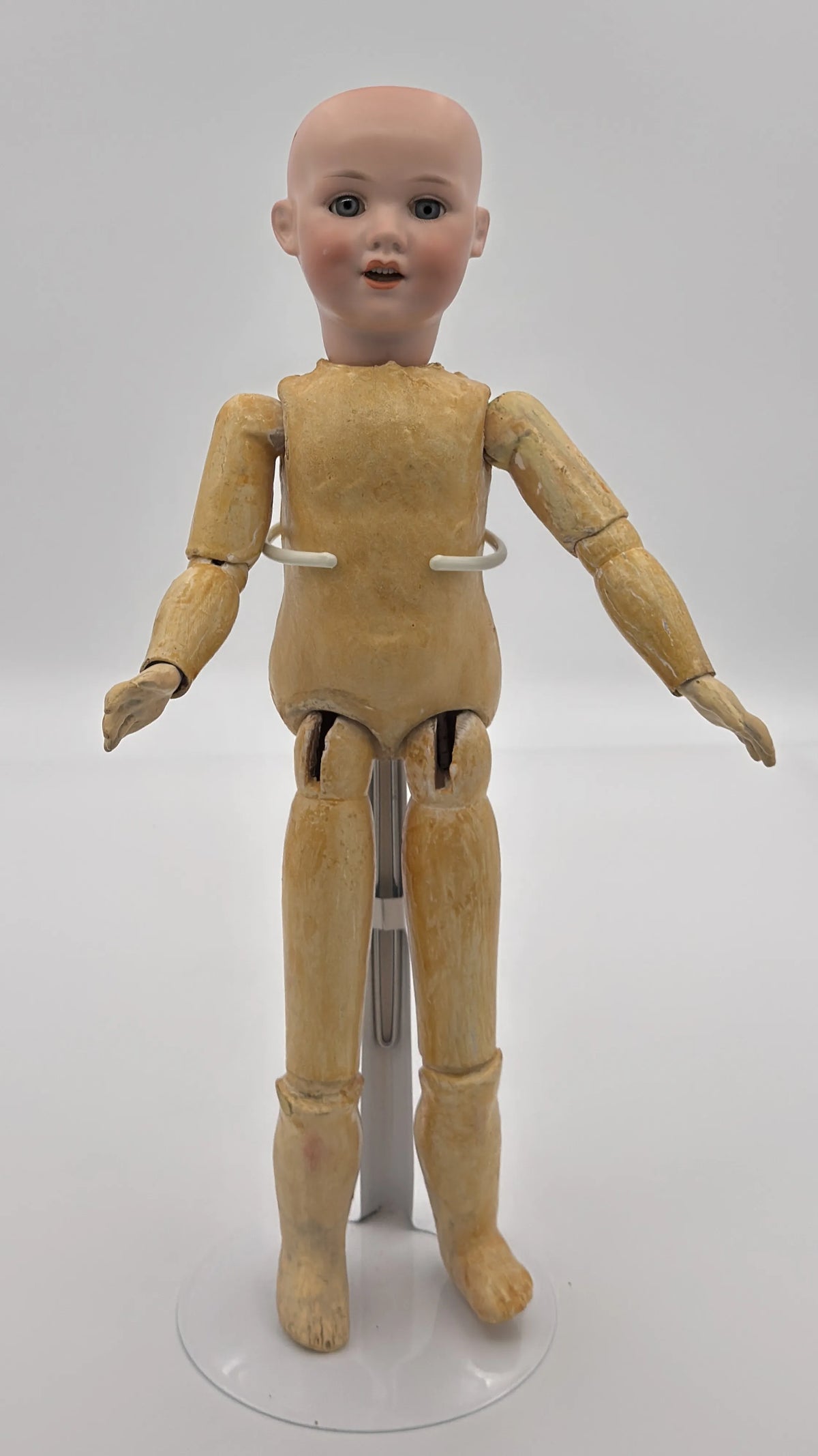 Rare Antique German Doll Armand Marseille 410 A Mechanical Jaw Early 1900s Bisque Head Collectible Doll for Sale — antique doll with glass eyes