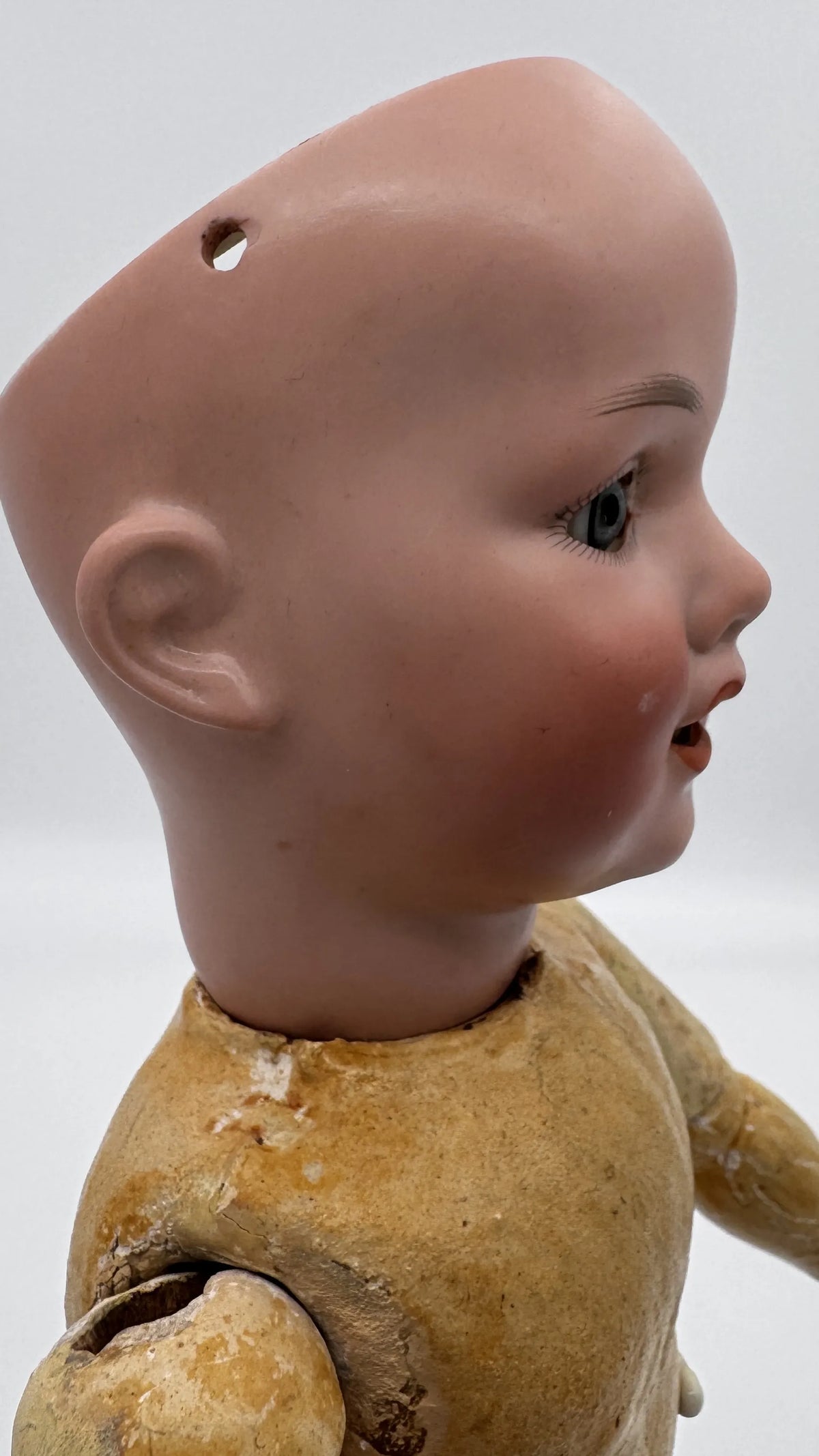 Rare Antique German Doll Armand Marseille 410 A Mechanical Jaw Early 1900s Bisque Head Collectible Doll for Sale — collectible antique porcelain doll