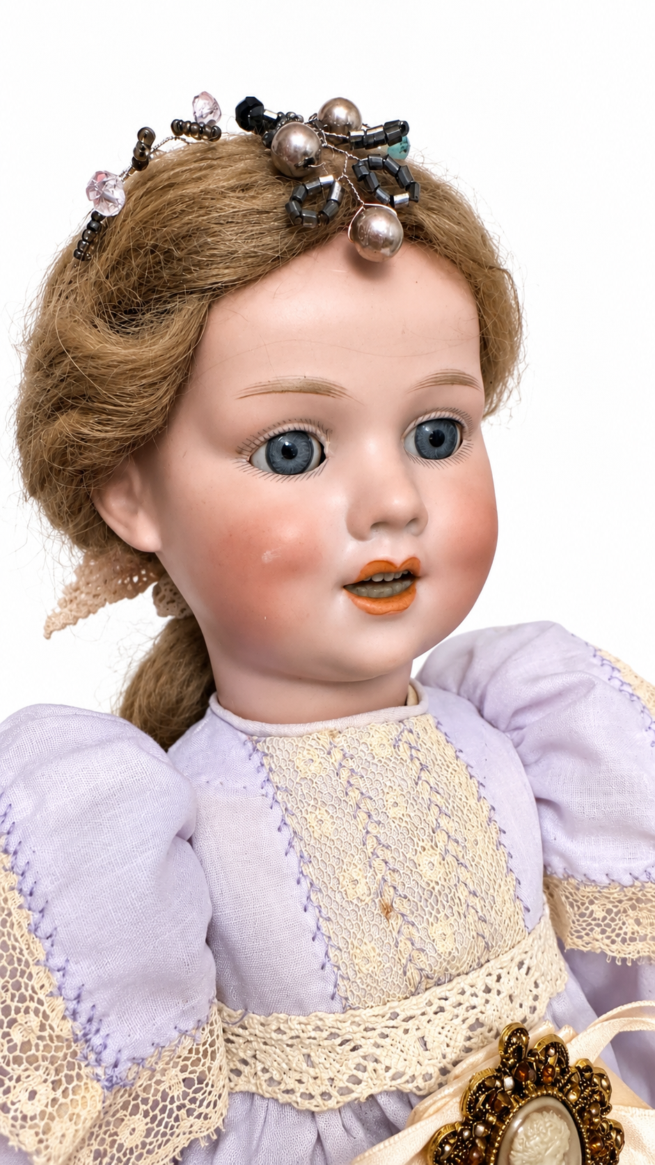 Rare Antique German Doll Armand Marseille 410 A Mechanical Jaw Early 1900s Bisque Head Collectible Doll for Sale — antique doll for collectors