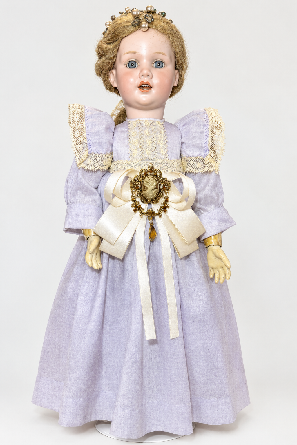 Rare Antique German Doll Armand Marseille 410 A Mechanical Jaw Early 1900s Bisque Head Collectible Doll for Sale — antique German doll