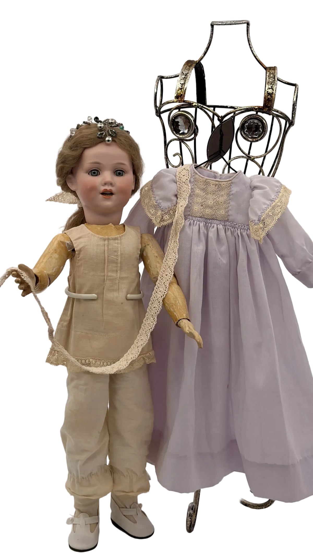 Rare Antique German Doll Armand Marseille 410 A Mechanical Jaw Early 1900s Bisque Head Collectible Doll for Sale — antique bisque doll for sale