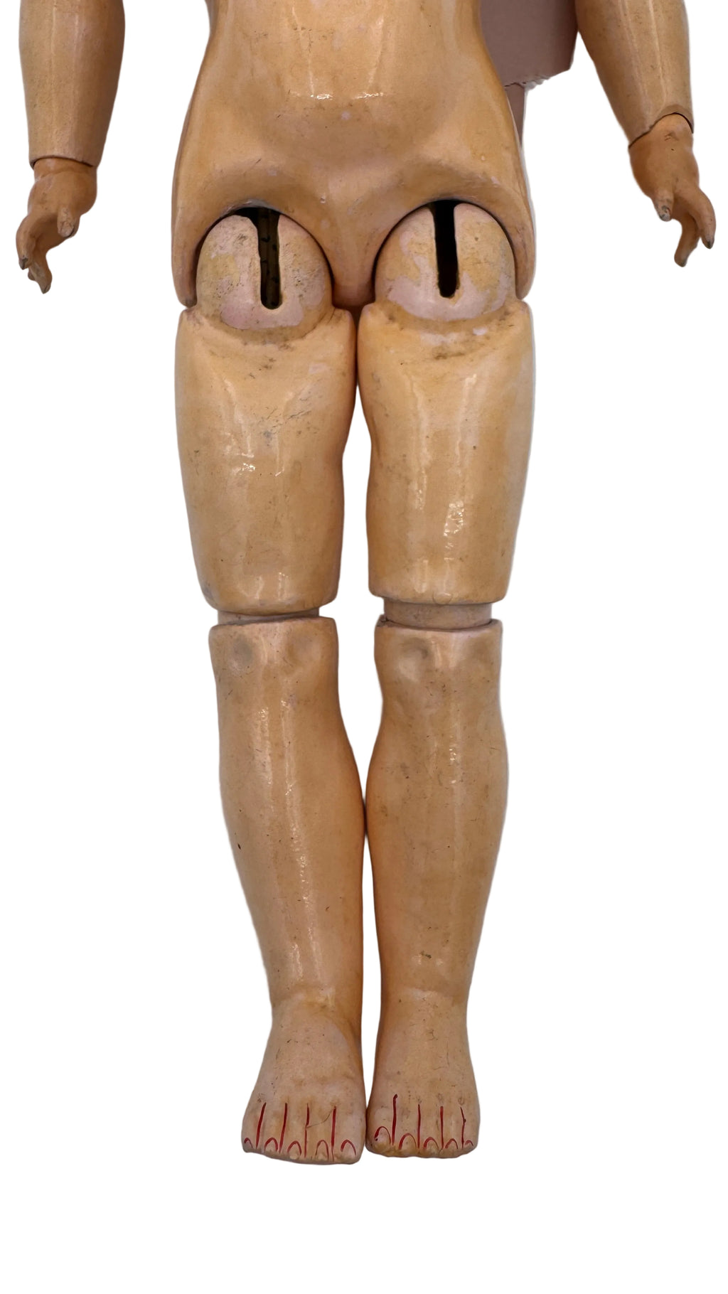 Rare Antique German J.D. Kestner 164 Bisque Doll, 21″ — Brown Sleep Eyes, Human Hair Wig & Marked Body