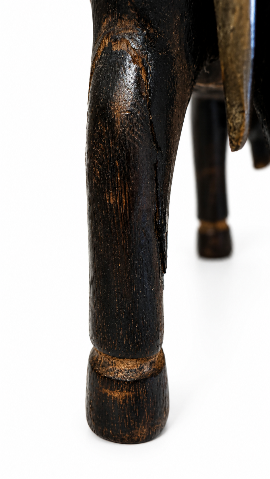 Vintage Wooden Horse with Embossed Metal Details, 1970s–1980s